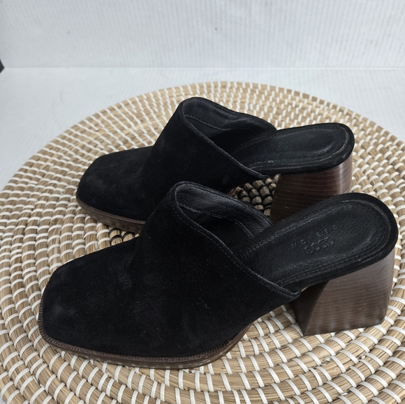 Black Suede Platform Mules 7 - Picture 11 of 12